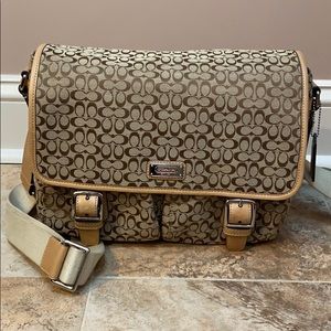 Brown & Tan Crossbody Coach Bag